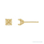 Sapphire Row Round 4-Prong Cocktail-Style Claw Stud Earrings setting in 14K Yellow Gold, shown with a center stone (sold separately)