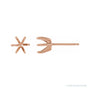 Sapphire Row Round 6-prong Claw Stud Earrings setting in 14K Rose Gold, shown with a center stone (sold separately)