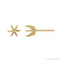 Sapphire Row Round 6-prong Claw Stud Earrings setting in 14K Yellow Gold, shown with a center stone (sold separately)