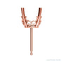 Sapphire Row Round 4-Prong Scroll Stud Earrings setting in 14K Rose Gold, shown with a center stone (sold separately)