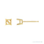 Sapphire Row Solitaire Stud Earrings setting in 14K Yellow Gold, shown with a center stone (sold separately)