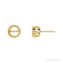 Sapphire Row Round Bezel-Set Stud Earrings setting in 14K Yellow Gold, shown with a center stone (sold separately)