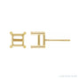 Sapphire Row Square 4-Prong Stud Earrings setting in 14K Yellow Gold, shown with a center stone (sold separately)