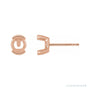 Sapphire Row Round Half-Bezel Earrings with Protektor® Post setting in 14K Rose Gold, shown with a center stone (sold separately)