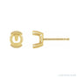 Sapphire Row Round Half-Bezel Earrings with Protektor® Post setting in 14K Yellow Gold, shown with a center stone (sold separately)