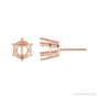 Sapphire Row Round 6-Prong Pre-Notched Earrings setting in 14K Rose Gold, shown with a center stone (sold separately)