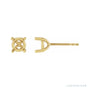 Sapphire Row Round 4-Prong Earrings setting in 14K Yellow Gold, shown with a center stone (sold separately)