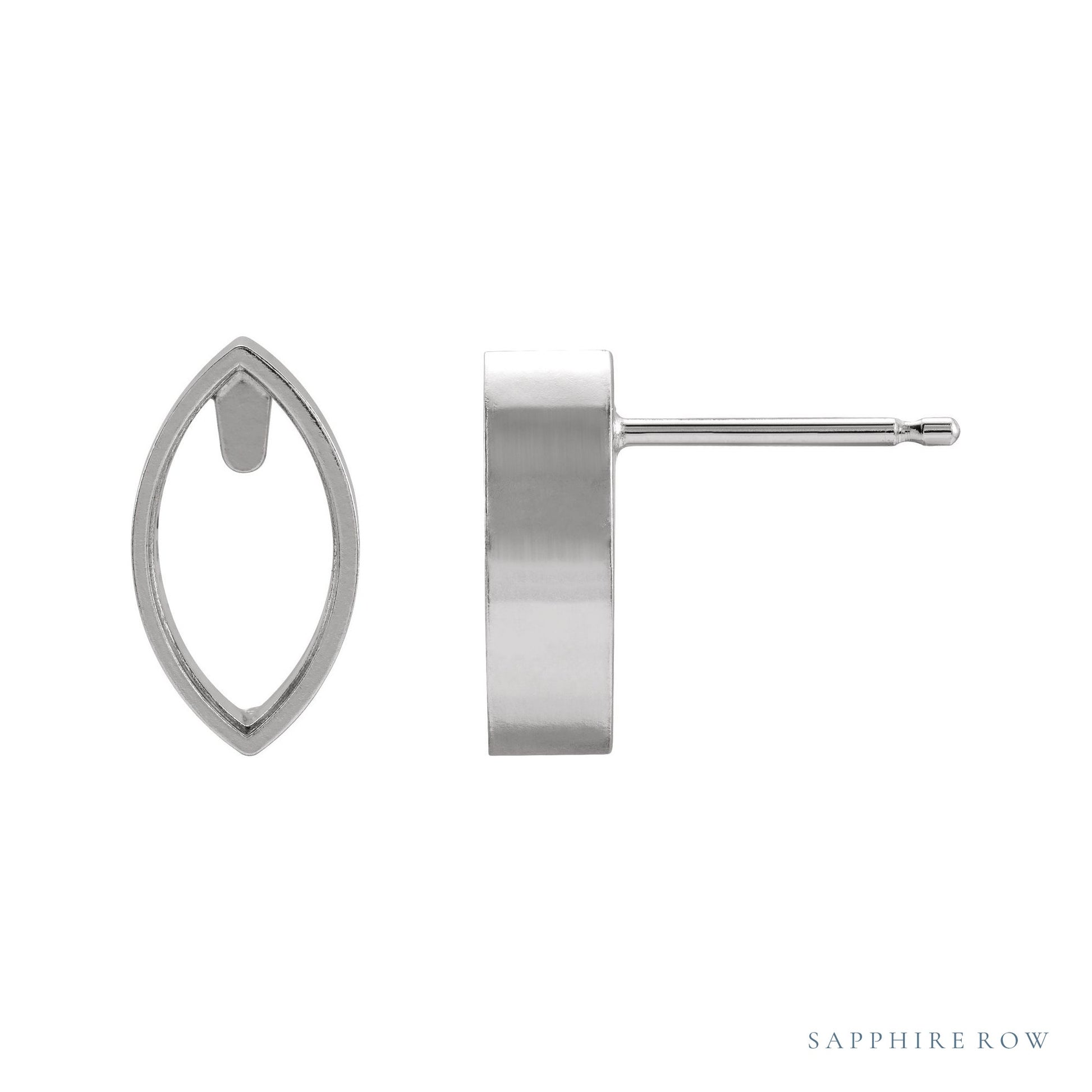 Sapphire Row Marquise Bezel-Set Earrings setting in Platinum, shown with a center stone (sold separately)
