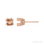 Sapphire Row Round Twin-Prong Stud Earrings setting in 14K Rose Gold, shown with a center stone (sold separately)