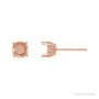 Sapphire Row Round 4-Prong Butterfly Scroll Stud Earrings setting in 14K Rose Gold, shown with a center stone (sold separately)