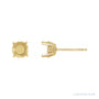 Sapphire Row Round 4-Prong Butterfly Scroll Stud Earrings setting in 14K Yellow Gold, shown with a center stone (sold separately)