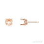 Sapphire Row Round 4-Prong Lace-Style Stud Earrings setting in 14K Rose Gold, shown with a center stone (sold separately)