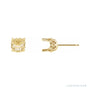 Sapphire Row Round 4-Prong Lace-Style Stud Earrings setting in 14K Yellow Gold, shown with a center stone (sold separately)