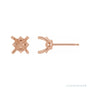 Sapphire Row Round 4-Prong Stud Earrings setting in 14K Rose Gold, shown with a center stone (sold separately)