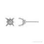 Sapphire Row Round 4-Prong Stud Earrings setting in 14K White Gold, shown with a center stone (sold separately)
