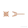 Sapphire Row Round 4-Prong Stud Earrings setting in 14K Rose Gold, shown with a center stone (sold separately)