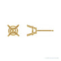 Sapphire Row Round 4-Prong Stud Earrings setting in 14K Yellow Gold, shown with a center stone (sold separately)