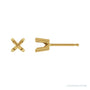 Sapphire Row Round 4-Prong Low Profile Stud Earrings setting in 14K Yellow Gold, shown with a center stone (sold separately)