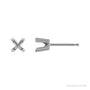 Sapphire Row Round 4-Prong Low Profile Stud Earrings setting in Platinum, shown with a center stone (sold separately)