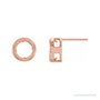 Sapphire Row Round Back-Set Bezel Earrings setting in 14K Rose Gold, shown with a center stone (sold separately)