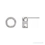 Sapphire Row Round Back-Set Bezel Earrings setting in 14K White Gold, shown with a center stone (sold separately)