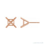 Sapphire Row Square 4-Prong Cocktail-Style Protektor® Post Stud Earrings setting in 14K Rose Gold, shown with a center stone (sold separately)