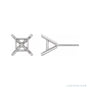 Sapphire Row Square 4-Prong Cocktail-Style Protektor® Post Stud Earrings setting in Platinum, shown with a center stone (sold separately)
