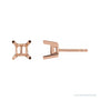 Sapphire Row Square 4-Prong Basket Protektor® Post Stud Earrings setting in 14K Rose Gold, shown with a center stone (sold separately)
