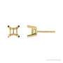 Sapphire Row Square 4-Prong Basket Protektor® Post Stud Earrings setting in 14K Yellow Gold, shown with a center stone (sold separately)