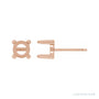 Sapphire Row Round 4-Prong Cabochon Earrings setting in 14K Rose Gold, shown with a center stone (sold separately)