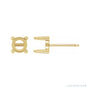 Sapphire Row Round 4-Prong Cabochon Earrings setting in 14K Yellow Gold, shown with a center stone (sold separately)