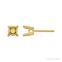 Sapphire Row Round 4-Prong Protektor® Post Stud Earrings setting in 14K Yellow Gold, shown with a center stone (sold separately)