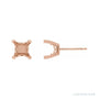Sapphire Row Square 4-Prong Scroll Stud Earrings setting in 14K Rose Gold, shown with a center stone (sold separately)
