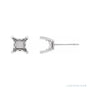 Sapphire Row Square 4-Prong Scroll Stud Earrings setting in 14K White Gold, shown with a center stone (sold separately)