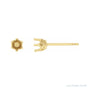 Sapphire Row Round 6-Prong Crown Stud Earrings setting in 14K Yellow Gold, shown with a center stone (sold separately)