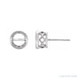 Sapphire Row Round Bezel-Set Earrings with Pierced Gallery setting in 14K White Gold, shown with a center stone (sold separately)