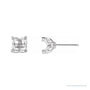 Sapphire Row Round 4-Prong Geometric Stud Earrings setting in 14K White Gold, shown with a center stone (sold separately)