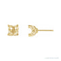 Sapphire Row Round 4-Prong Geometric Stud Earrings setting in 14K Yellow Gold, shown with a center stone (sold separately)