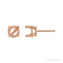 Sapphire Row Round 4-Prong Claw Stud Earrings setting in 14K Rose Gold, shown with a center stone (sold separately)
