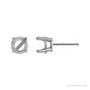 Sapphire Row Round 4-Prong Claw Stud Earrings setting in 14K White Gold, shown with a center stone (sold separately)
