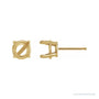 Sapphire Row Round 4-Prong Claw Stud Earrings setting in 14K Yellow Gold, shown with a center stone (sold separately)