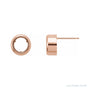 Sapphire Row Round Back-Set Bezel Earrings setting in 14K Rose Gold, shown with a center stone (sold separately)