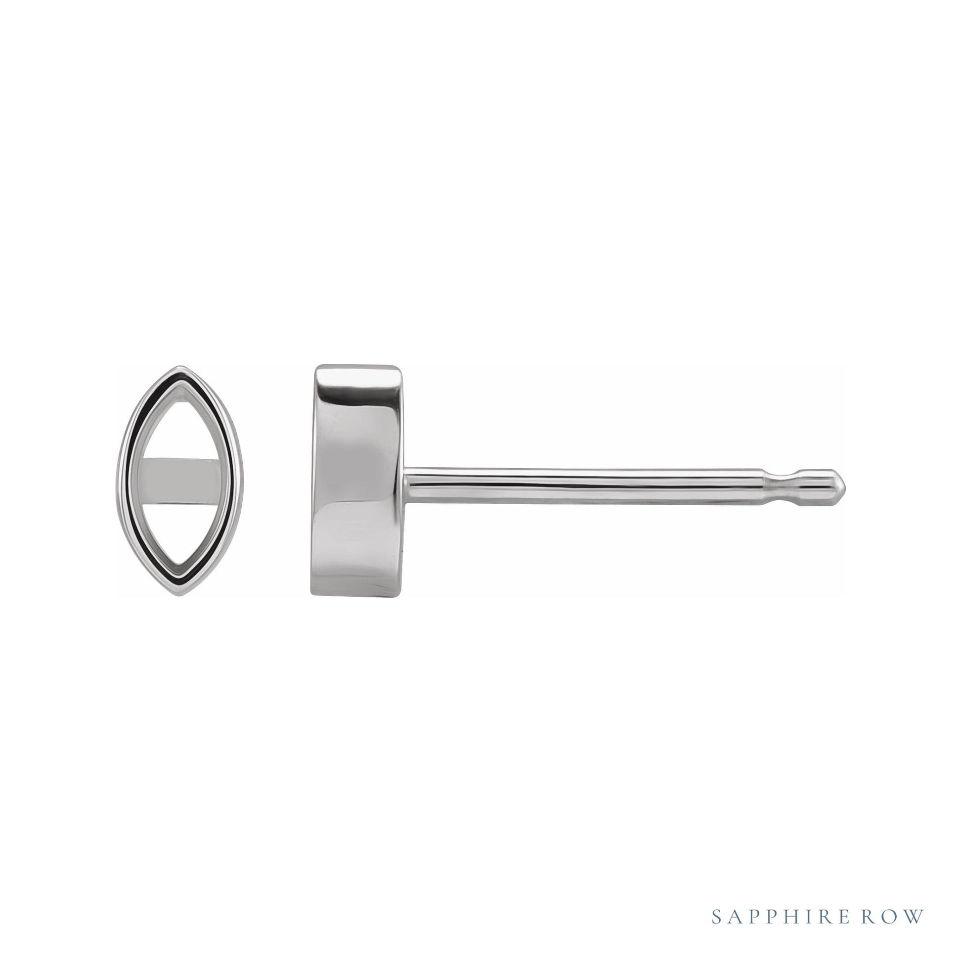 Sapphire Row Marquise Bezel-Set Stud Earrings setting in Platinum, shown with a center stone (sold separately)