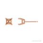 Sapphire Row Solitaire Stud Earrings setting in 14K Rose Gold, shown with a center stone (sold separately)