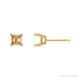Sapphire Row Solitaire Stud Earrings setting in 14K Yellow Gold, shown with a center stone (sold separately)