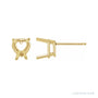 Sapphire Row Heart 4-Prong Lightweight Earrings setting in 14K Yellow Gold, shown with a center stone (sold separately)