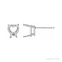 Sapphire Row Heart 4-Prong Lightweight Earrings setting in Platinum, shown with a center stone (sold separately)