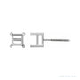 Sapphire Row Square 4-Prong Stud Earrings setting in 14K White Gold, shown with a center stone (sold separately)