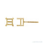 Sapphire Row Square 4-Prong Stud Earrings setting in 14K Yellow Gold, shown with a center stone (sold separately)