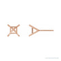 Sapphire Row Square 4-Prong Cocktail-Style Stud Earrings setting in 14K Rose Gold, shown with a center stone (sold separately)